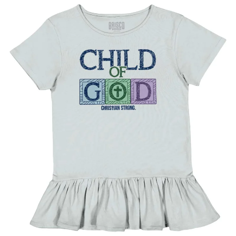 Men's Shirts with Pin CollarsChild of God Toddler Ruffle Bottom T-shirt