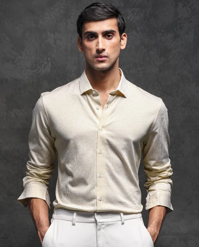 Men's Easy-Care Shirts for Busy LifestylesRare Rabbit Men's Fay yellow Full Sleeve Micro Checks Shirt Men's Easy-Care Shirts for Busy LifestylesRare Rabbit Men's Fay yellow Full Sleeve Micro Checks Shirt