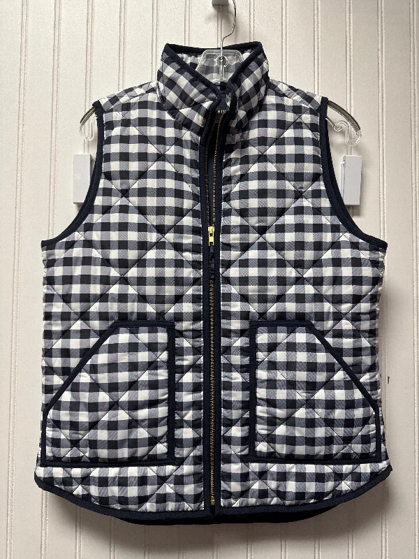 Men's Coats for Tall MenVest Puffer & Quilted By J. Crew In Blue & White, Size: S