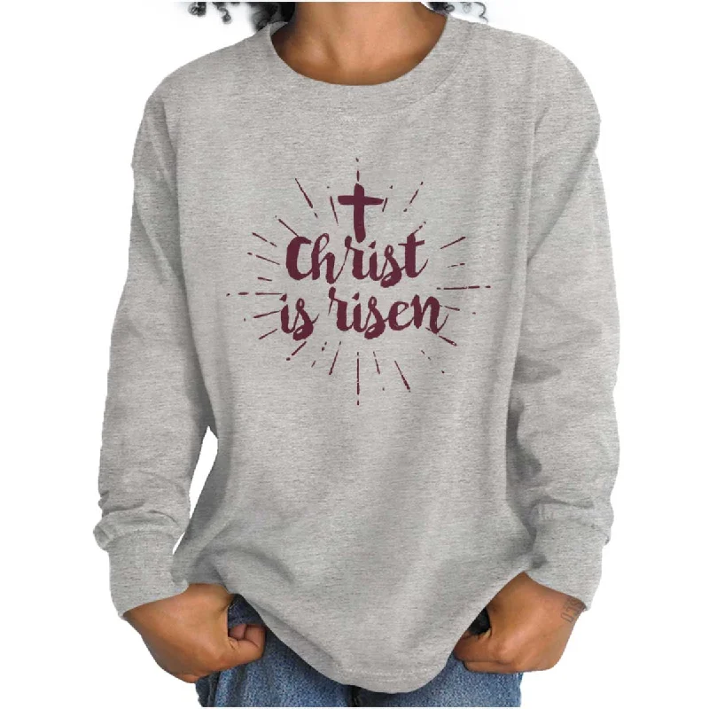 Men's Shirts with Double-Breasted DesignsChrist Risen Youth Long Sleeve T-Shirt
