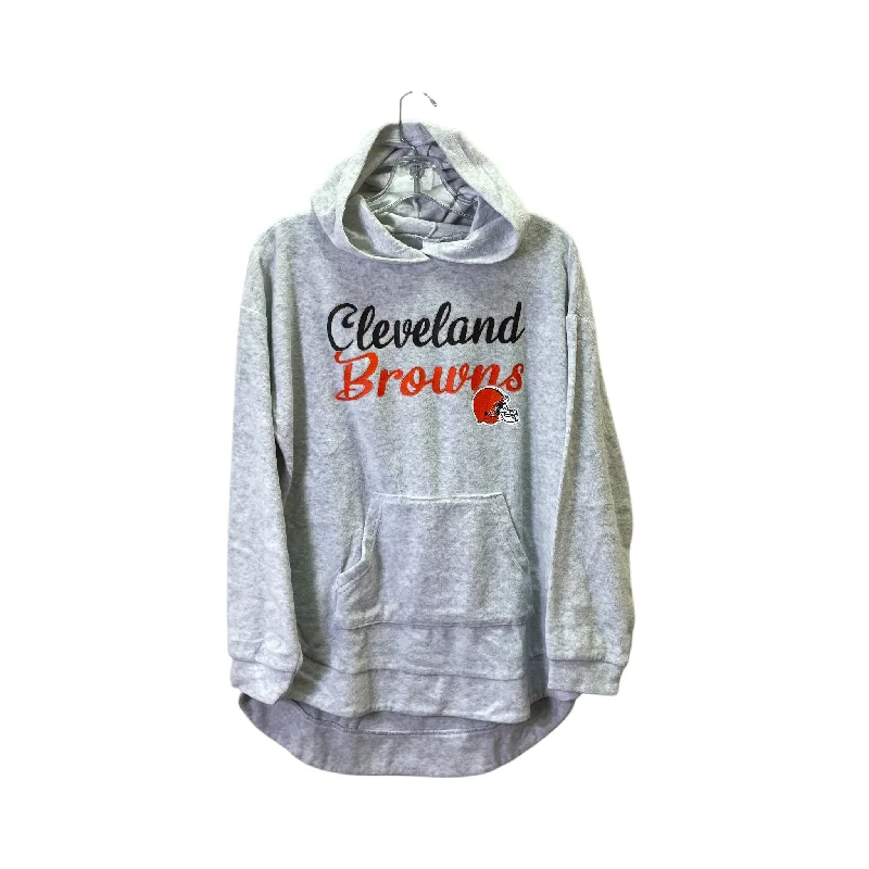 Men's Hoodies with Secret CompartmentsAthletic Sweatshirt Hoodie By Nfl In Grey, Size:M