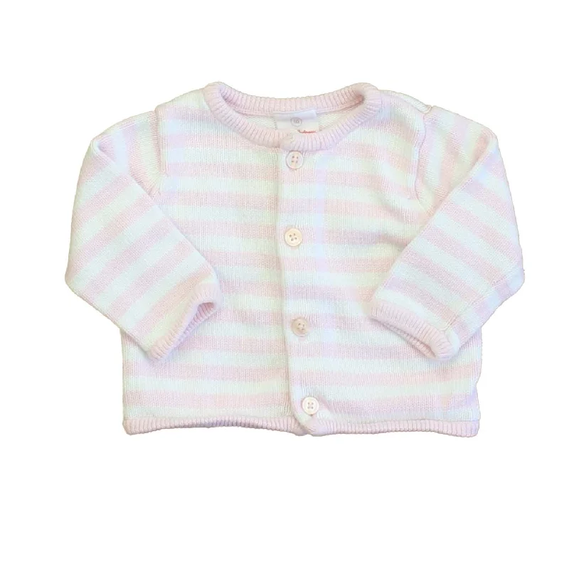Versatile Men's Zip-Up SweatersHanna Andersson Girls Pink | White | Stripes Cardigan