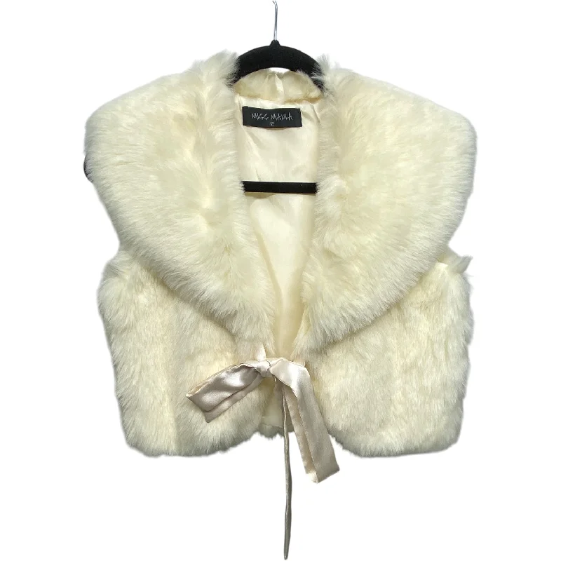 Trendy Men's Anorak JacketsVest Faux Fur & Sherpa By Miss Mania In Ivory, Size: 12