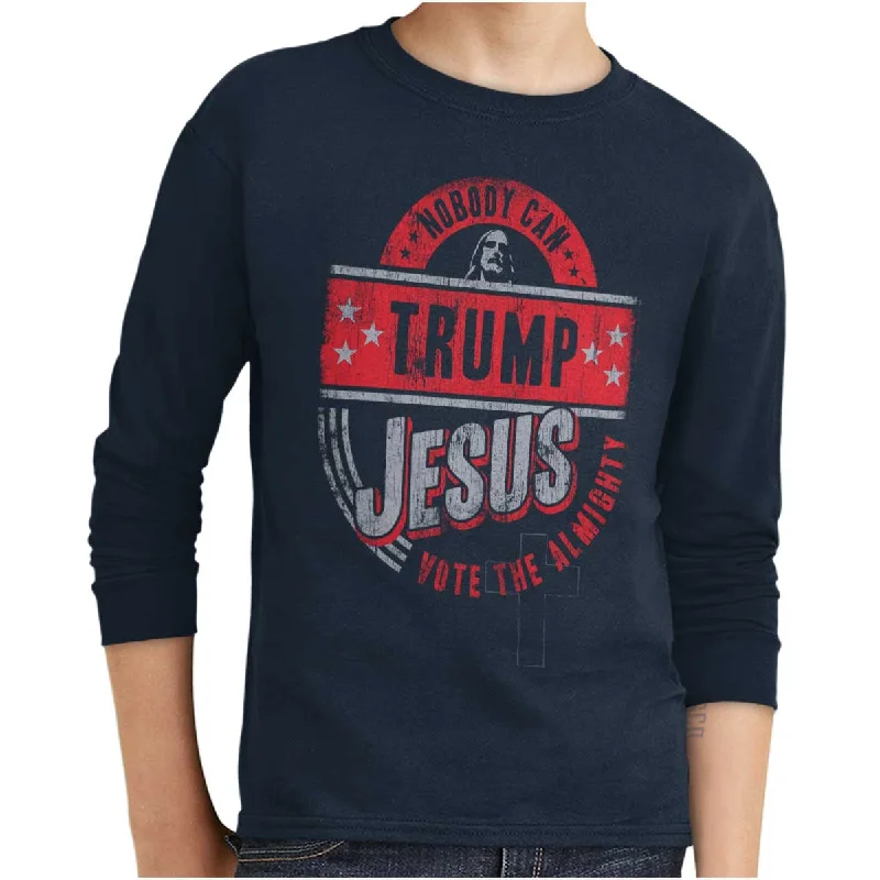 Comfortable Men's Polo ShirtsNobody Can Trump Jesus Youth Long Sleeve T-Shirt