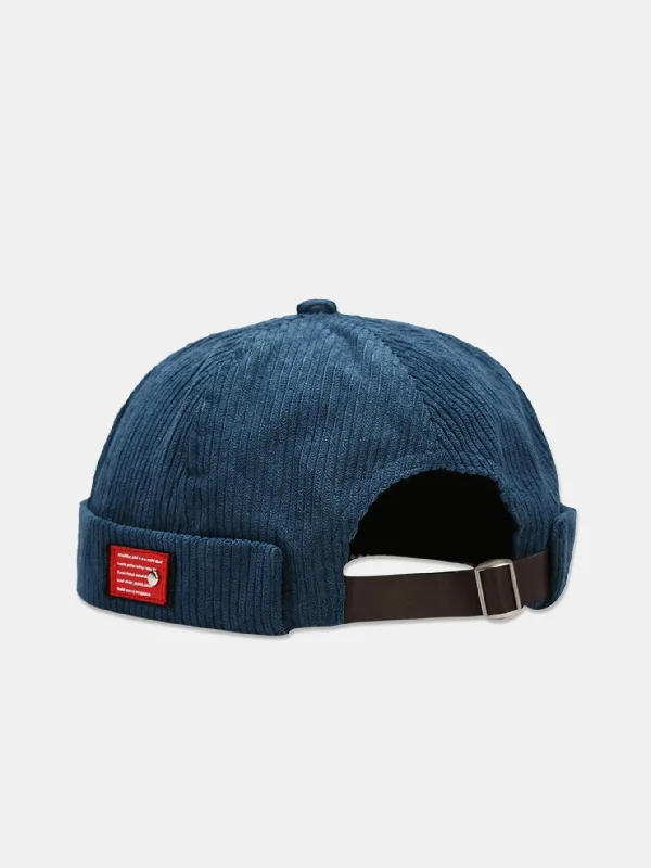 Embroidered Bucket HatsJapanese Harajuku Style Corduroy Brimless Hat