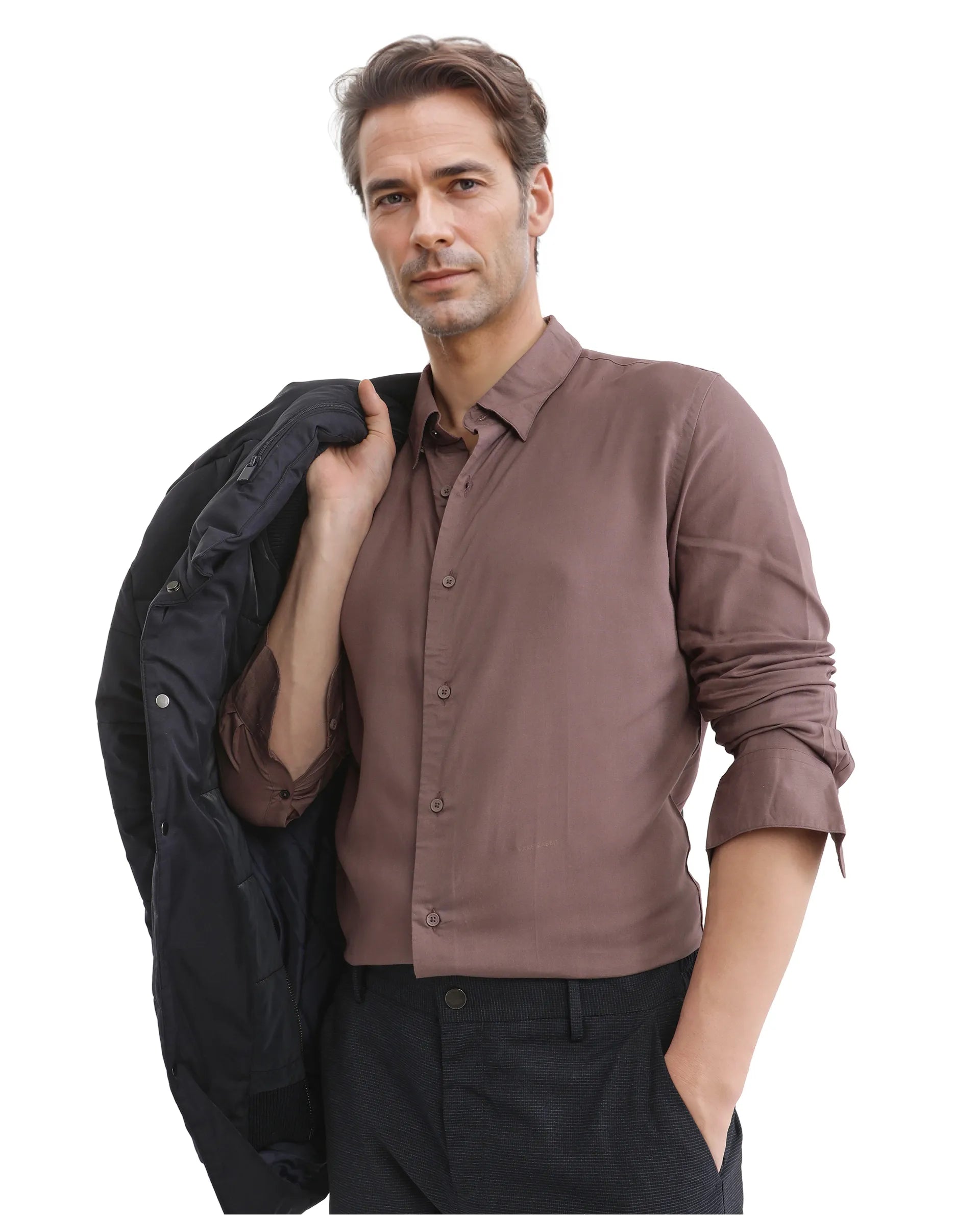 Men's Essential Dress Shirts for Everyday WearRare Rabbit Men Dub Dusky Purple Full Sleeve Collared Neck Plain Shirt Men's Essential Dress Shirts for Everyday WearRare Rabbit Men Dub Dusky Purple Full Sleeve Collared Neck Plain Shirt