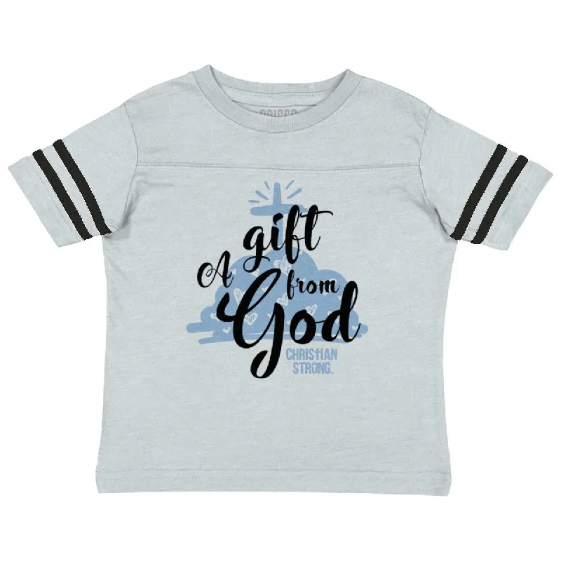 Men's Shirts with Logo EmbossmentsGift From God Toddler Football Jersey T-shirt