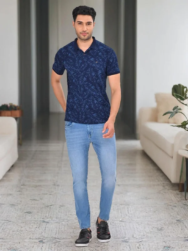 Men's Shirts with Elastic WaistbandsMen Printed Polo T-Shirt