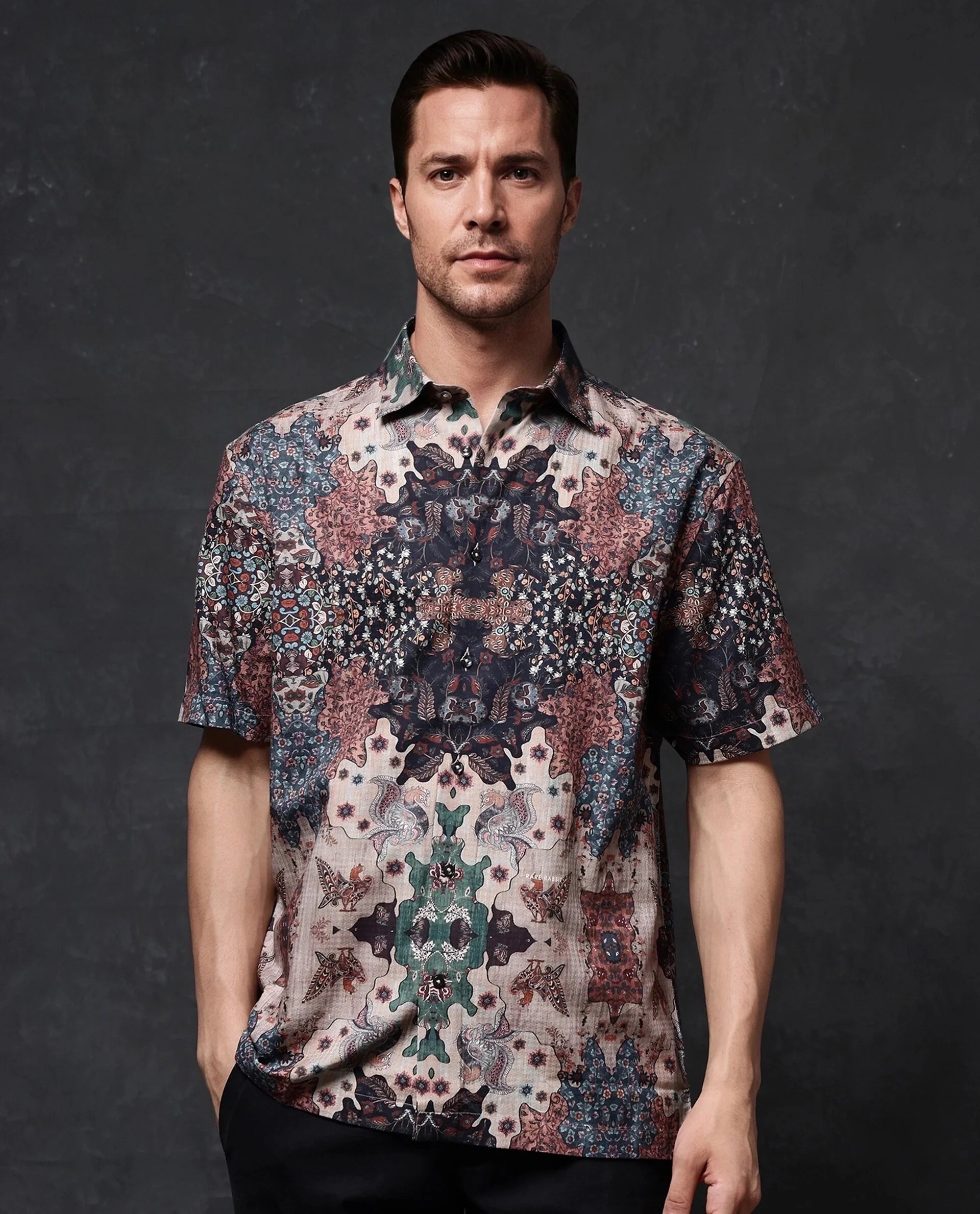 Men's Tennis Shirts for Court ComfortRare Rabbit Men Troco SS Brown Short Sleeve Button Closure Boxy Fit Art Decorative Print Shirt Men's Tennis Shirts for Court ComfortRare Rabbit Men Troco SS Brown Short Sleeve Button Closure Boxy Fit Art Decorative Print Shirt