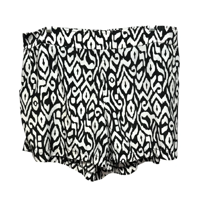 Men's Comfortable Elastic Waistband ShortsShorts By Torrid In Black & White, Size: 2x