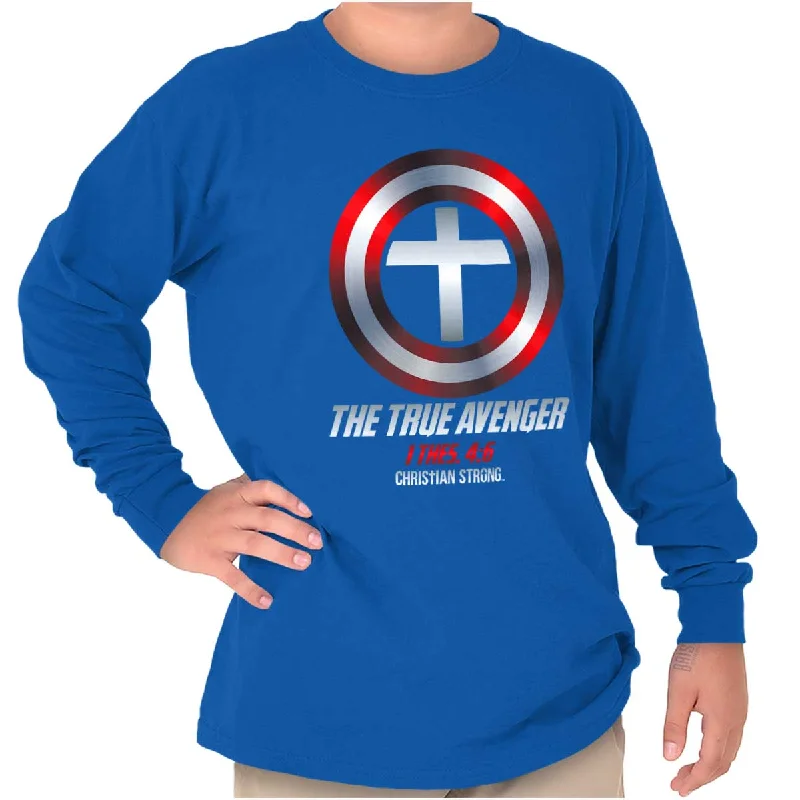 Men's Shirts with Contrast CollarsTrue Avenger Youth Long Sleeve T-Shirt