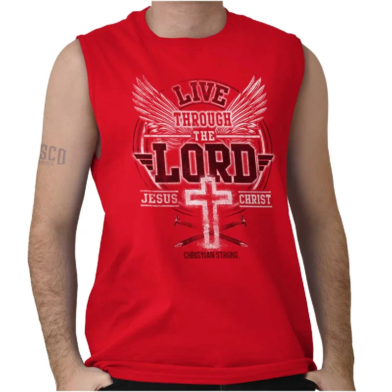 Men's Shirts for Beach OutingsLive Through the Lord Sleeveless T-Shirt
