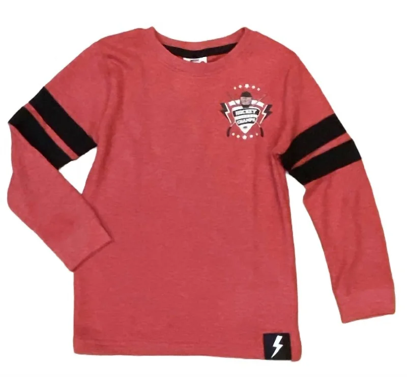 Men's Minimalist Shirts for a Clean LookBoy's Hockey Champs Thermal Shirt In Red