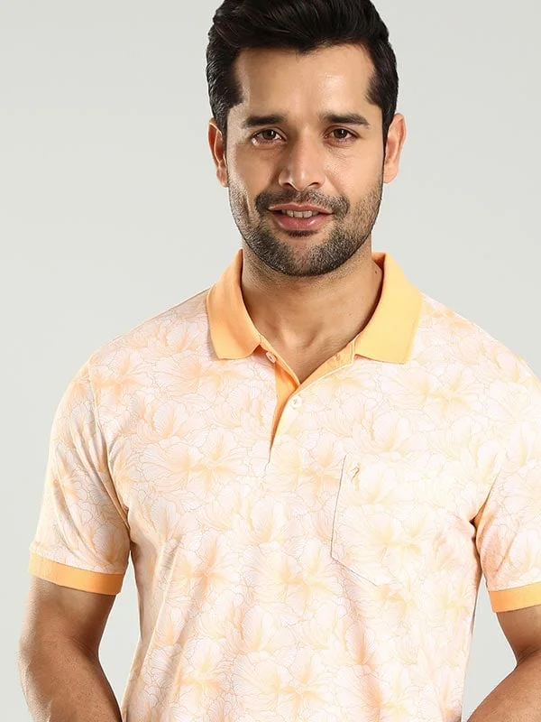 Men's Shirts with Hidden ButtonsMen Printed Polo T-Shirt