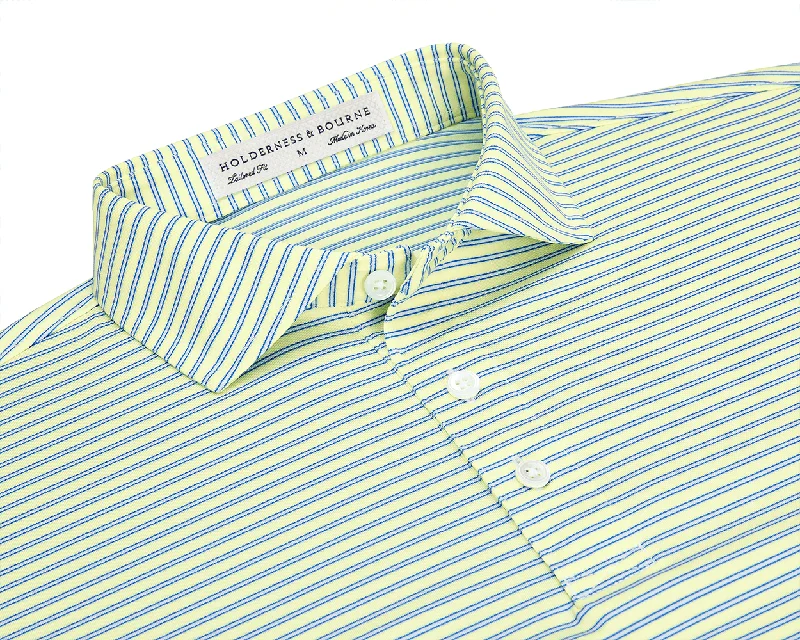 Men's Shirts with Roll-Up SleevesThe Nixon Shirt: Citron/Marlin Blue/White