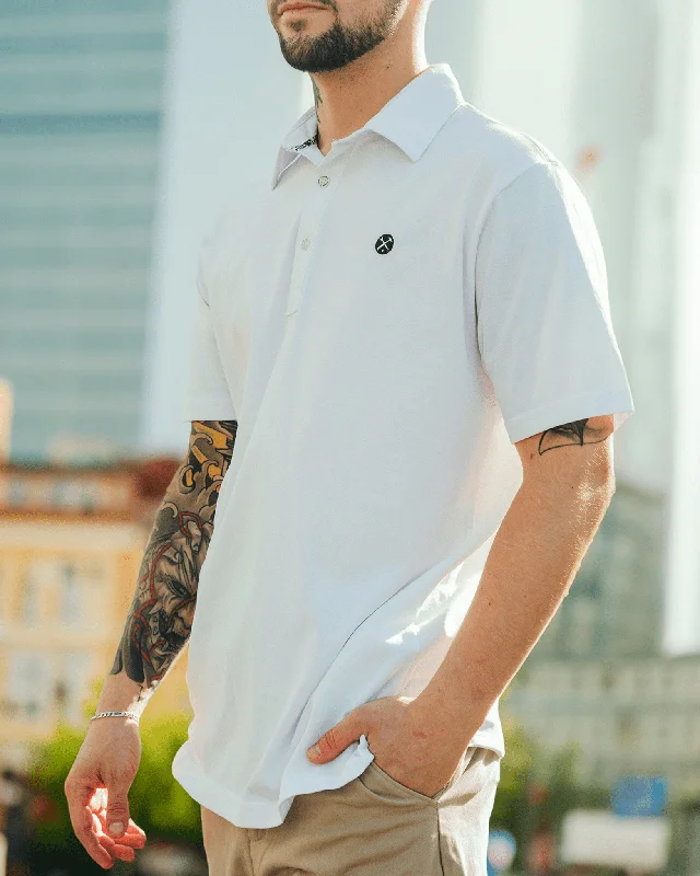 Men's Shirts with Contrast StitchingAthletic Premium Polo - White