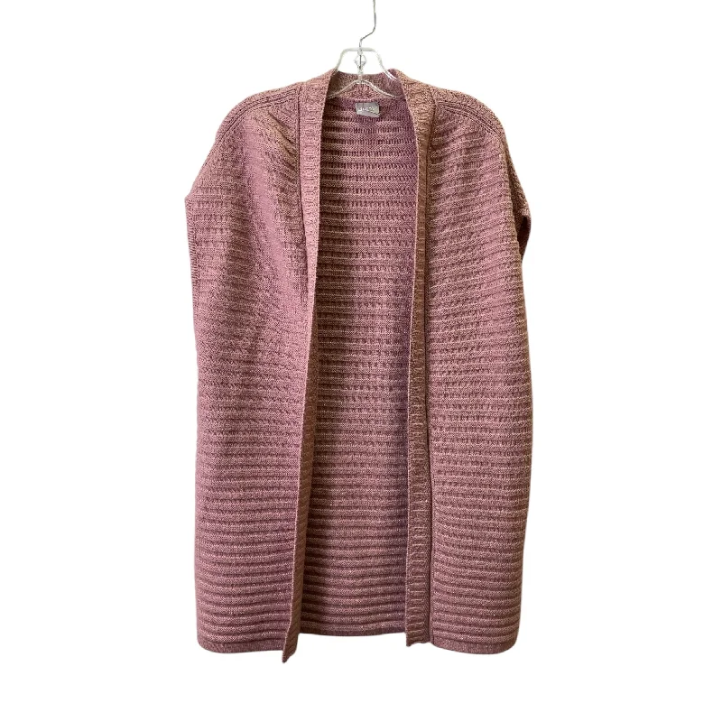 Men's Coats with Vintage StyleVest Sweater By Chicos In Pink, Size:S
