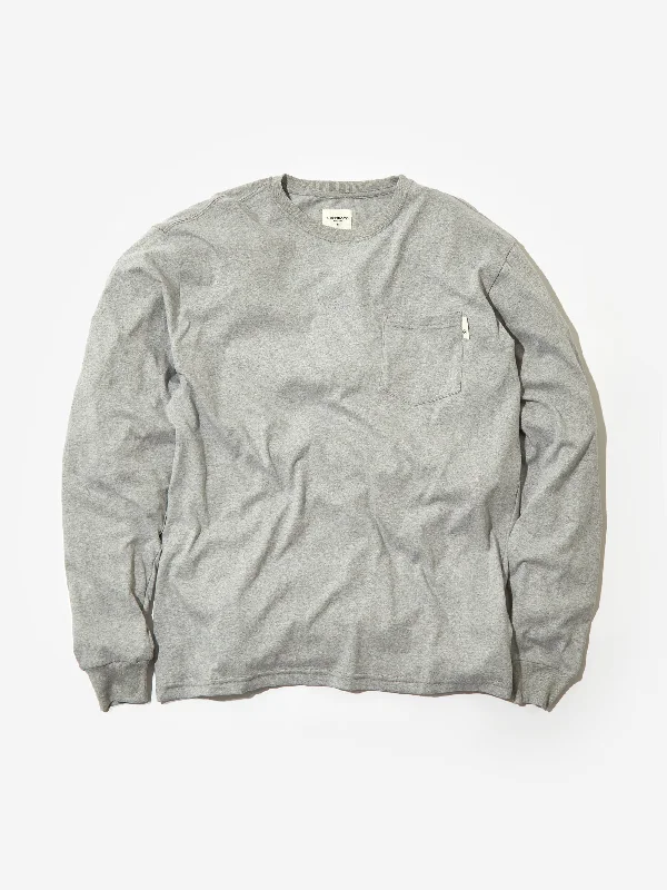 Men's Shirts with Spread CollarsGoodhood Worldwide Basic Longsleeve Pocket T-Shirt - Grey Marl Men's Shirts with Spread CollarsGoodhood Worldwide Basic Longsleeve Pocket T-Shirt - Grey Marl