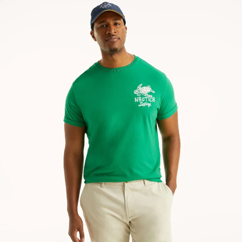 Men's Shirts with Lace-Up HemlinesNautica Mens Big & Tall Marine Life Graphic T-Shirt