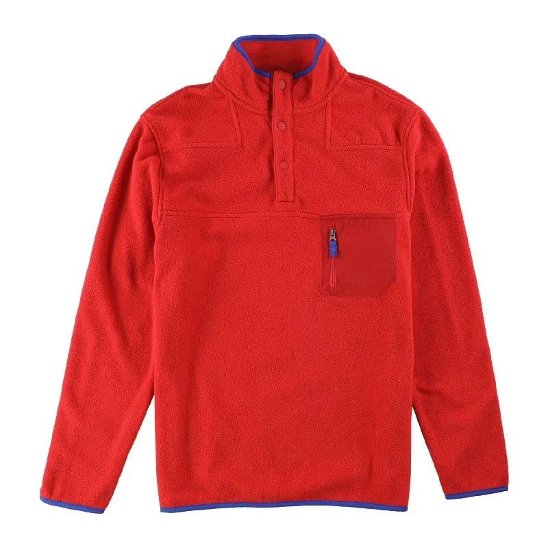 Men's Sweaters for Outdoor ActivitiesClub Room Mens Bttn Mock Fleece Pullover Sweater