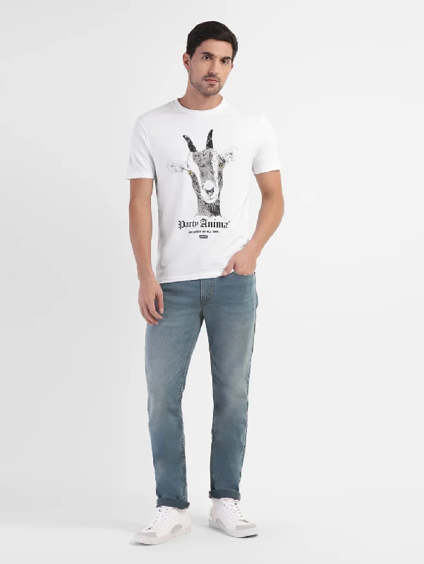 Men's Shirts with Ruffled HemlinesMen's Graphic Print Slim Fit T-shirt