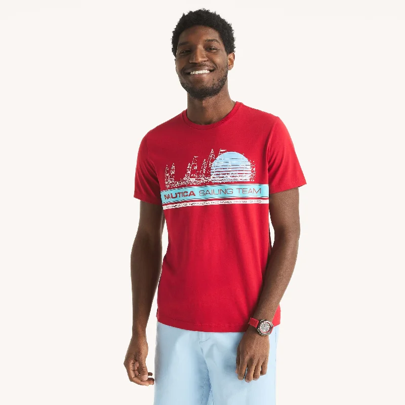 Men's Shirts with Hook-and-Loop ClosuresNautica Mens Sailing Team Graphic T-Shirt