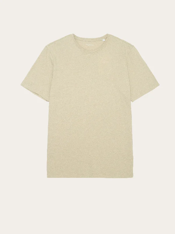 Men's Shirts with Double-Breasted DesignsRegular fit Basic tee - Safari melange
