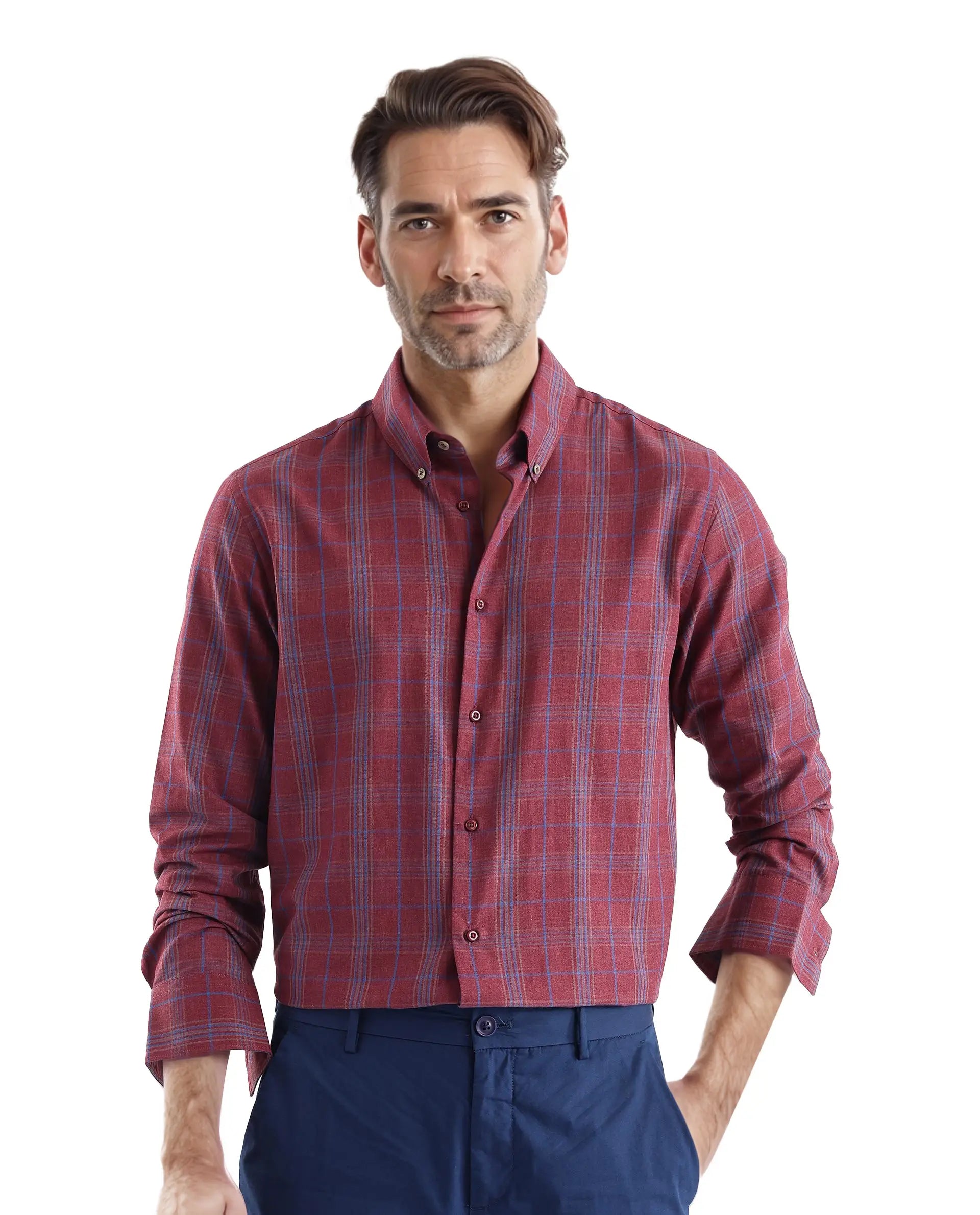Men's Tennis Shirts for Court ComfortRare Rabbit Men's Rudo Dark Red Cotton Fabric Full Sleeve Regular Fit Checks Shirt Men's Tennis Shirts for Court ComfortRare Rabbit Men's Rudo Dark Red Cotton Fabric Full Sleeve Regular Fit Checks Shirt