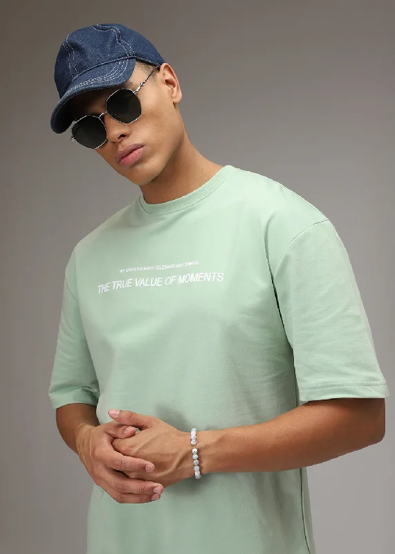 Casual Men's T-ShirtsGreen Oversized T-Shirt