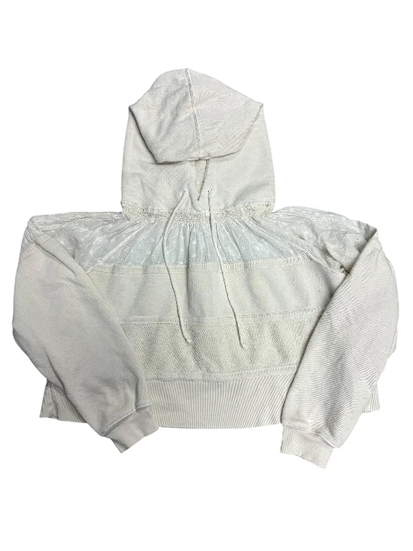 Cool Men's Graphic HoodiesSweatshirt Hoodie By Free People In Ivory, Size: M
