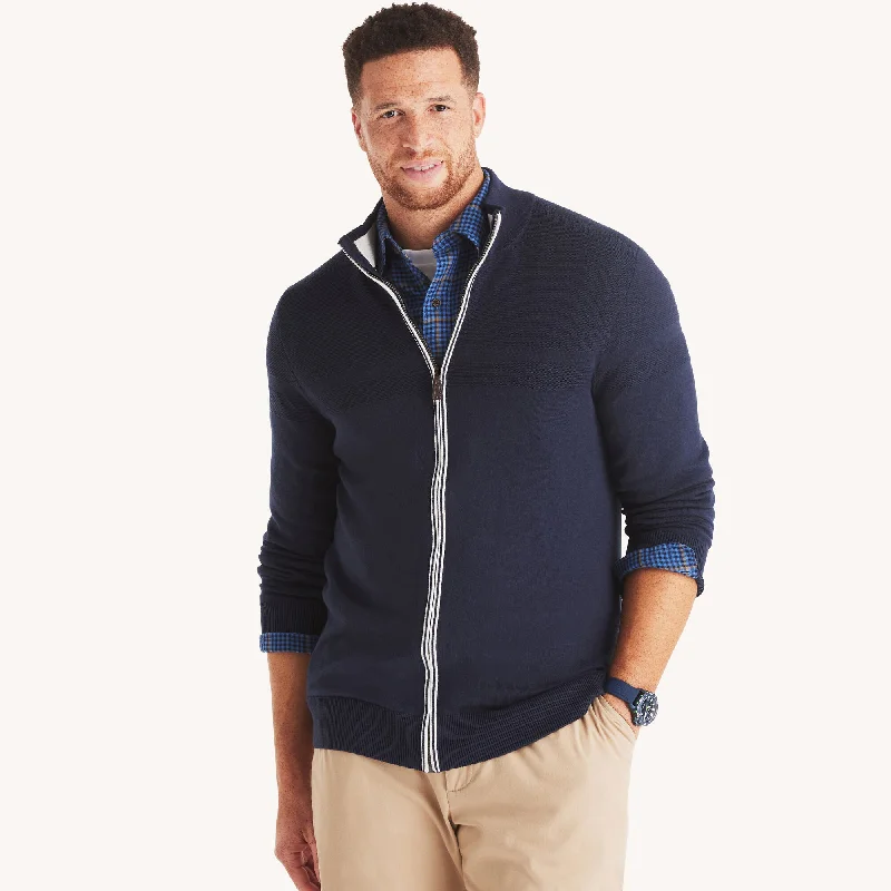 Men's Sweaters for Cold WeatherNautica Mens Big & Tall Navtech Mock-Neck Full-Zip Sweater