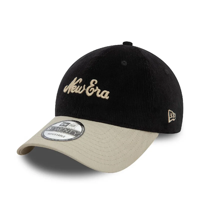 Retro Fedora CapsNew Era Script Cord Black 9TWENTY Adjustable Cap