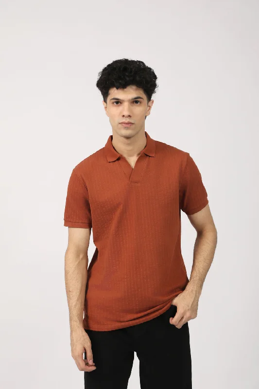 Men's Shirts with Elastic WaistbandsJOHNNY COLLAR TEXTURED POLO
