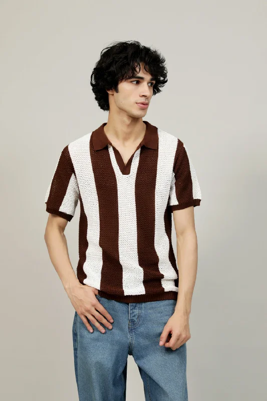 Men's Shirts with Geometric PatternsKNITTED POLO