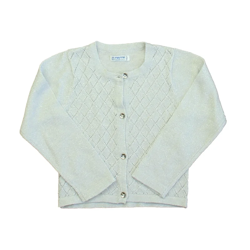 Men's Sweaters with Shawl CollarsMayoral Girls Silver Cardigan
