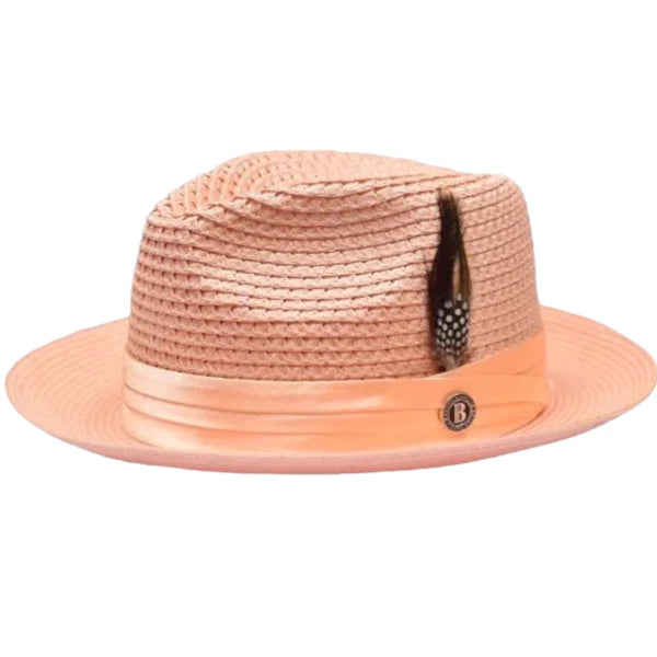 Unique Baseball CapsBruno Capelo peach men's straw hat casual and dress summer hats