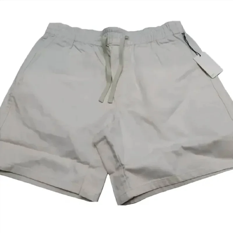 Men's Cozy Flannel Shorts for WinterMen's Drawstring Chino Cotton Short In Silver Birch White Men's Cozy Flannel Shorts for WinterMen's Drawstring Chino Cotton Short In Silver Birch White