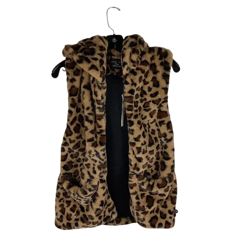 Warm Men's Down JacketsVest Faux Fur & Sherpa By Love Tree In Animal Print, Size: S