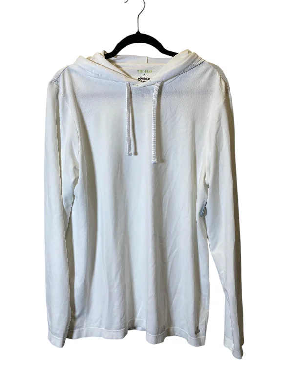 Men's Hoodies with Pass-Through PocketsAthletic Sweatshirt Collar By Tek Gear In White, Size: L Men's Hoodies with Pass-Through PocketsAthletic Sweatshirt Collar By Tek Gear In White, Size: L