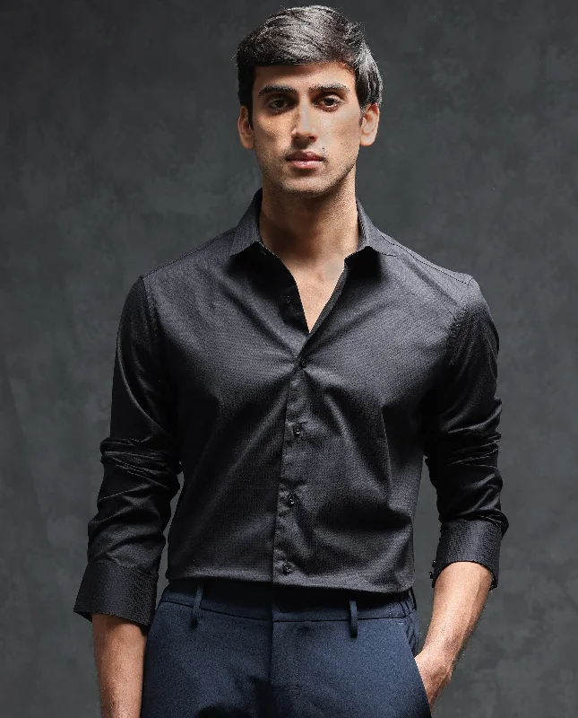 Men's Skinny-Fit Shirts for a Trendy LookRare Rabbit Men's Centi Black Cotton Fabric Full Sleeves Solid Shirt Men's Skinny-Fit Shirts for a Trendy LookRare Rabbit Men's Centi Black Cotton Fabric Full Sleeves Solid Shirt