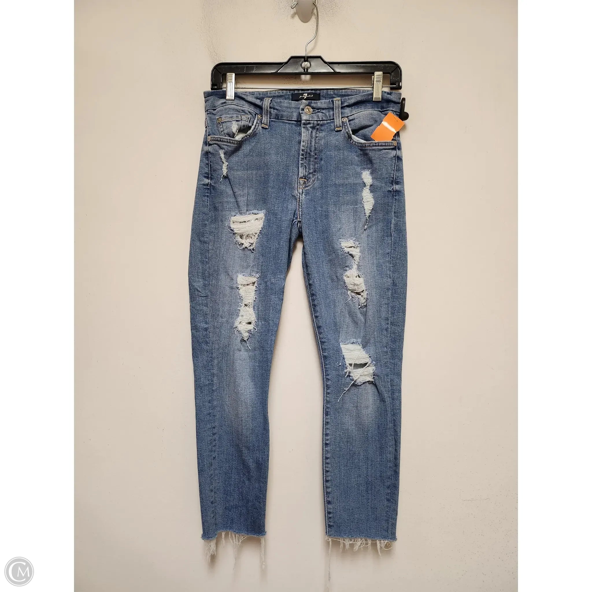 Fashion-Forward Men's JeansJeans Skinny By 7 For All Mankind In Blue Denim, Size: 4