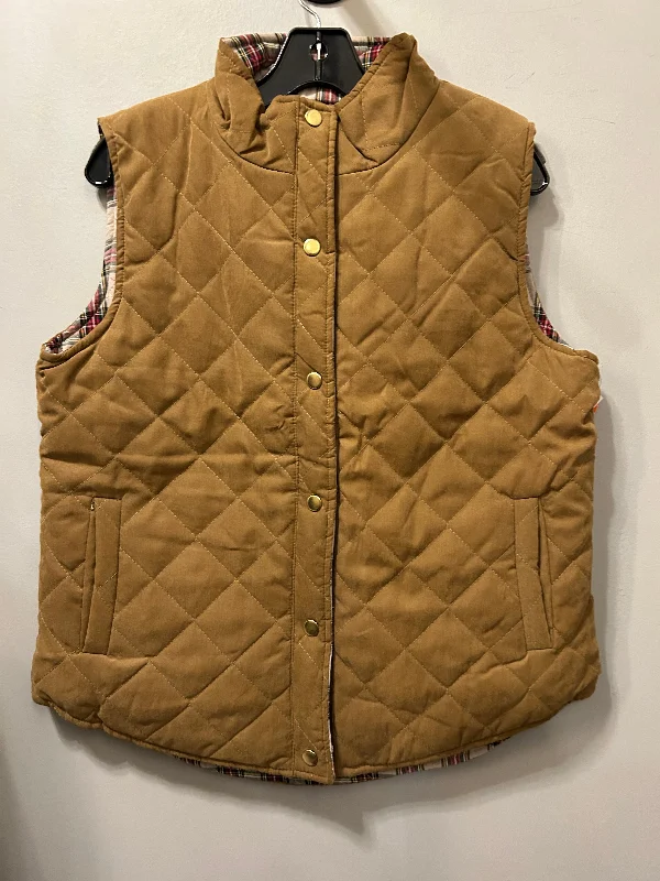 Men's Coats with Velcro ClosuresVest Puffer & Quilted By top toff In Tan, Size: M