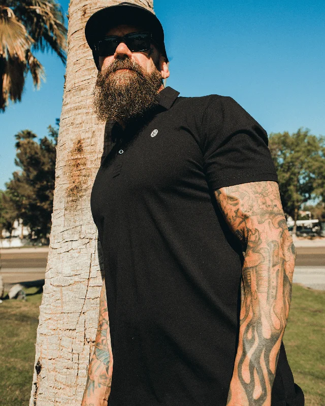 Men's Shirts with Surplice HemlinesAthletic Premium Polo - Black