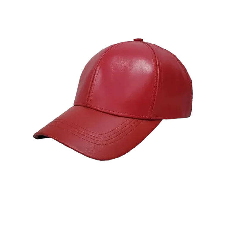 Stylish Baseball Hats for MenEmstate Red Men's Genuine Cowhind Leather Adjustable Baseball Cap Stylish Baseball Hats for MenEmstate Red Men's Genuine Cowhind Leather Adjustable Baseball Cap