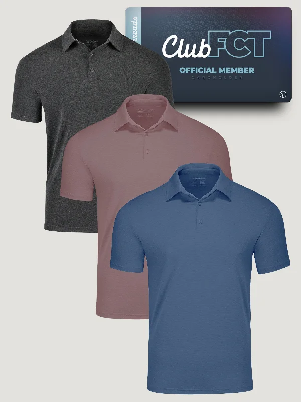 Men's Shirts with Hidden PocketsPerformance Polo Summer Essentials Member 3-Pack