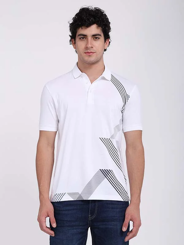 Men's Shirts with Contrast CollarsMen Printed Polo T-Shirt