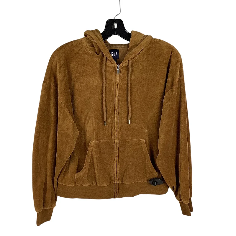 Men's Hoodies with Flannel LiningSweatshirt Crewneck By Gap In Brown, Size: M