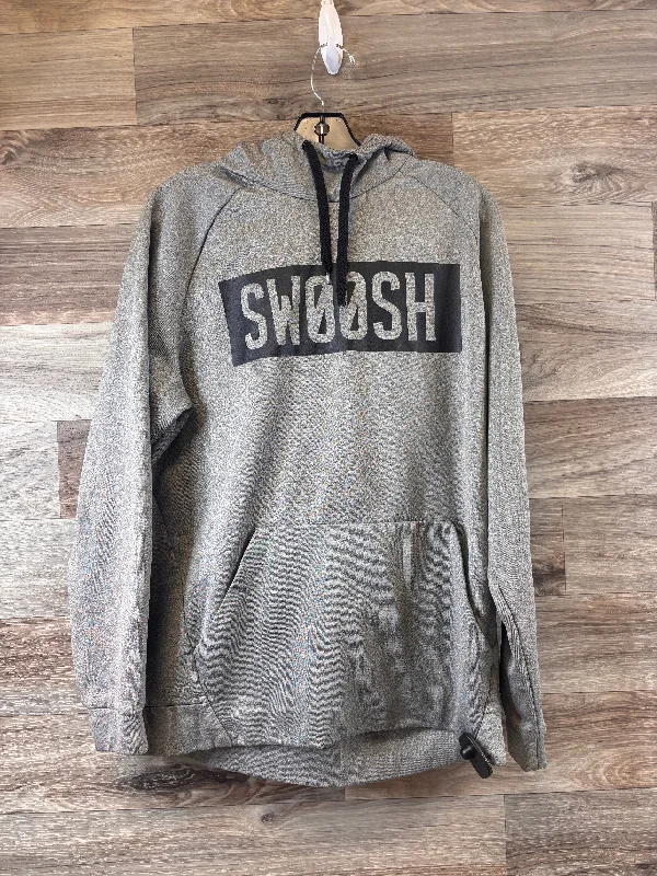 Men's Hoodies with DrawstringsAthletic Sweatshirt Hoodie By Nike Apparel In Black & Grey, Size: L Men's Hoodies with DrawstringsAthletic Sweatshirt Hoodie By Nike Apparel In Black & Grey, Size: L