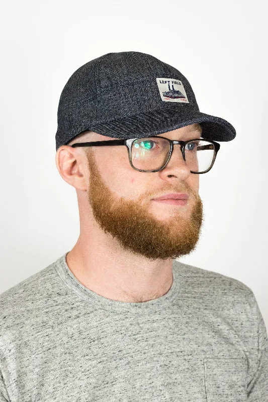 Warm Woolen HatsIndigo Herringbone Engineer cap