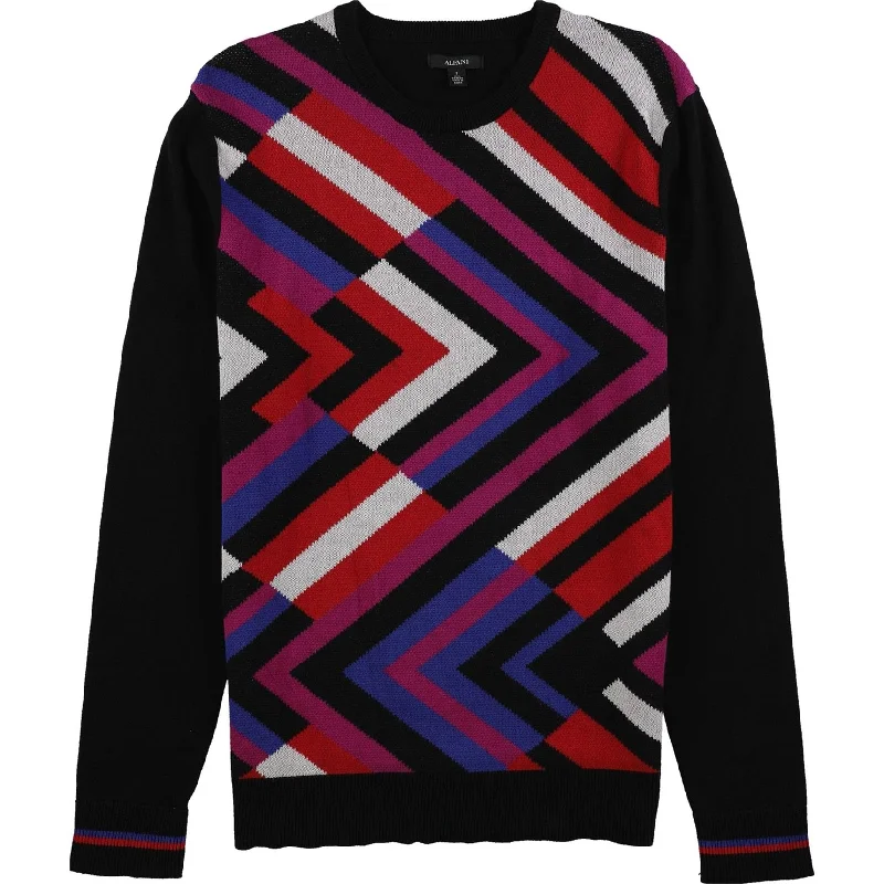 Men's Sweaters with Fold-Over CuffsAlfani Mens Zigzag Pullover Sweater